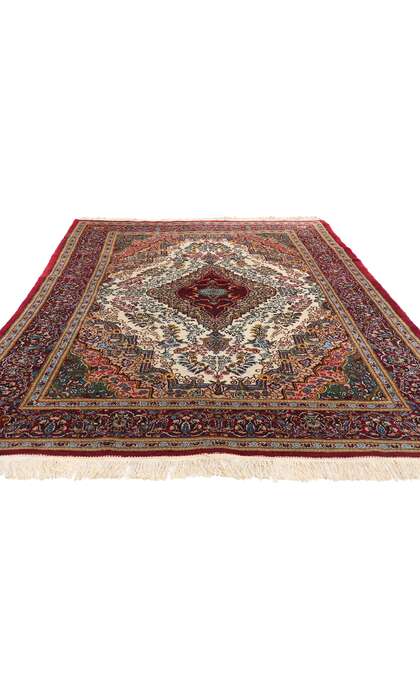 6 x 9 Vintage Persian Yazd Rug 78936