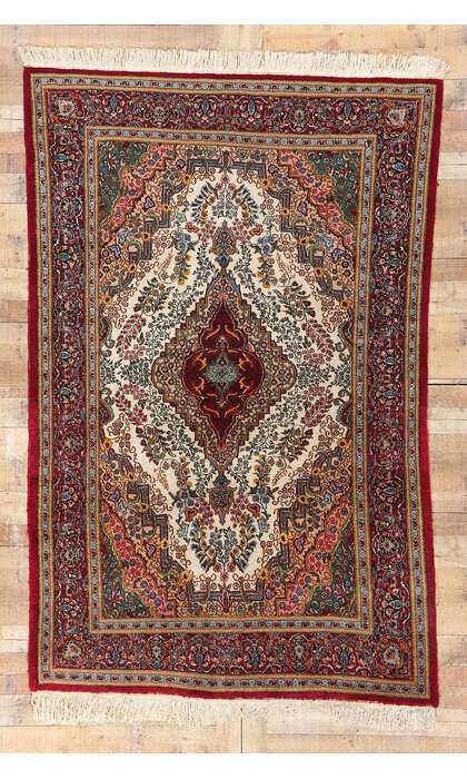 6 x 9 Vintage Persian Yazd Rug 78936
