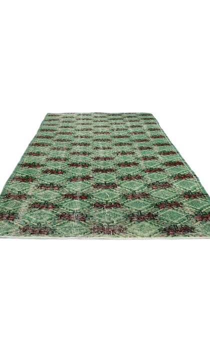 3 x 6 Distressed Vintage Green Turkish Sivas Rug 51911