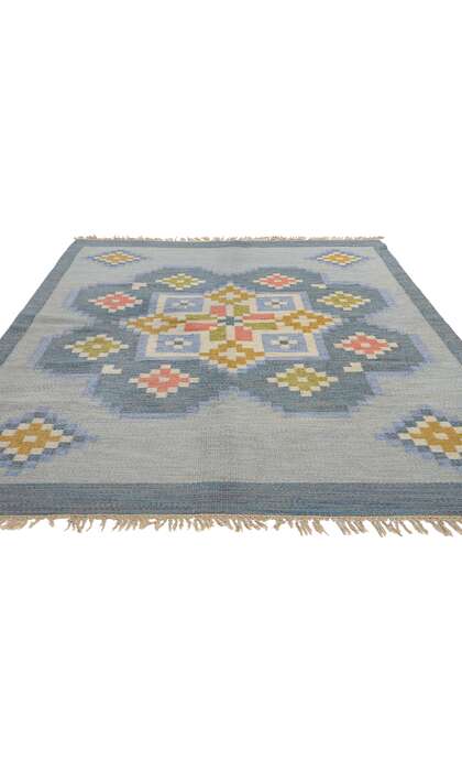 5 x 8 Anna-Greta Sjoqvist Vintage Swedish Scandinavian Rollakan Rug 79060