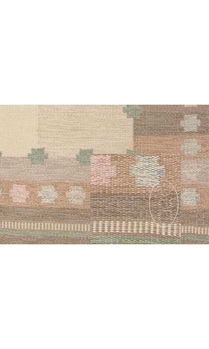 5 x 8 Anna Johanna Angstrom Vintage Swedish Scandinavian Rollakan Rug 79028 signature initial