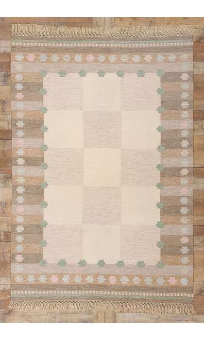 5 x 8 Anna Johanna Angstrom Vintage Swedish Scandinavian Rollakan Rug 79028