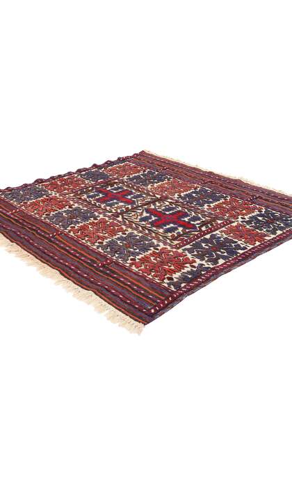4 x 4 Antique Caucasian Soumak Rug 79092