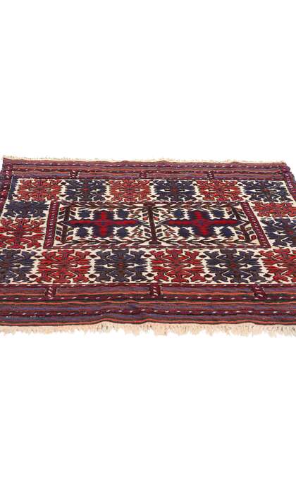 4 x 4 Antique Caucasian Soumak Rug 79092
