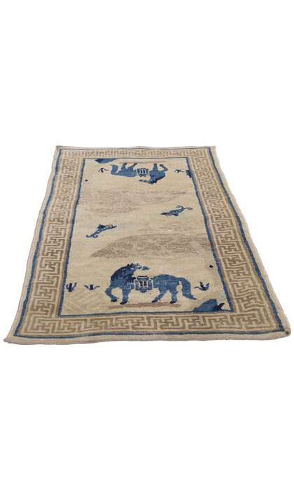 2 x 4 Antique Chinese Peking Pictorial Rug 79071