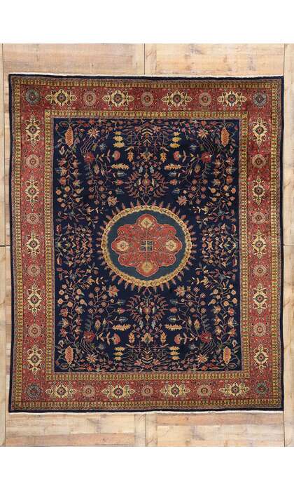 8 x 10 Vintage Indian Sarouk Rug 79007
