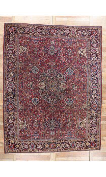 11 x 14 Antique Persian Tabriz Rug 79003