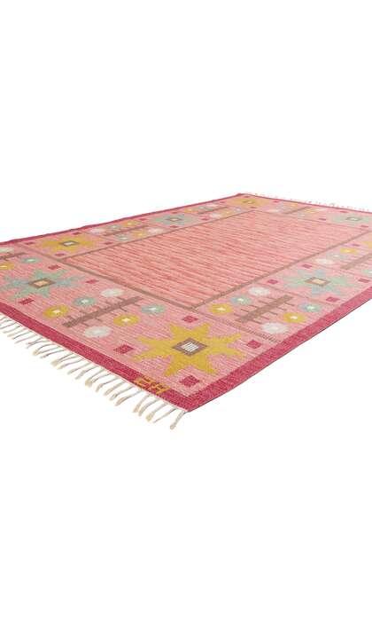 6 x 10 Astrid Sampe Vintage Pink Swedish Scandinavian Rollakan Rug 79055