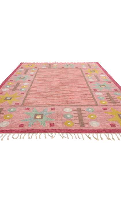 6 x 10 Astrid Sampe Vintage Pink Swedish Scandinavian Rollakan Rug 79055