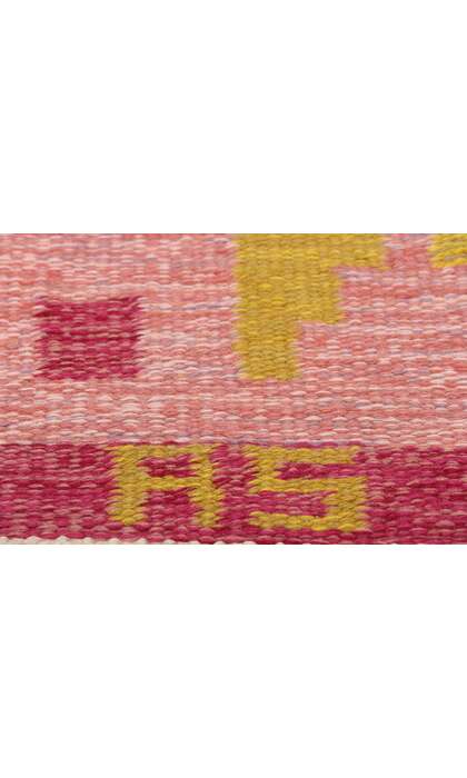 6 x 10 Astrid Sampe Vintage Pink Swedish Scandinavian Rollakan Rug 79055