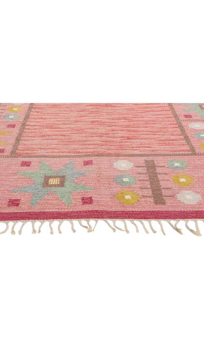 6 x 10 Astrid Sampe Vintage Pink Swedish Scandinavian Rollakan Rug 79055