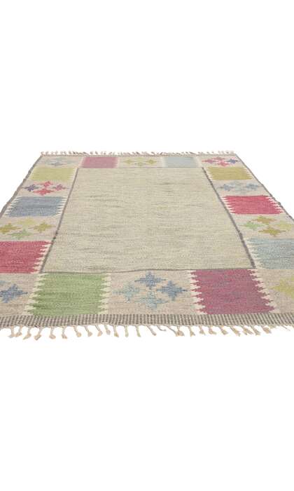5 x 8 Bitte Ahlgren Vintage Swedish Scandinavian Rollakan Rug 79048