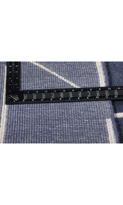 9 x 12 Modern Blue Geometric High-Low Textured Rug 31187