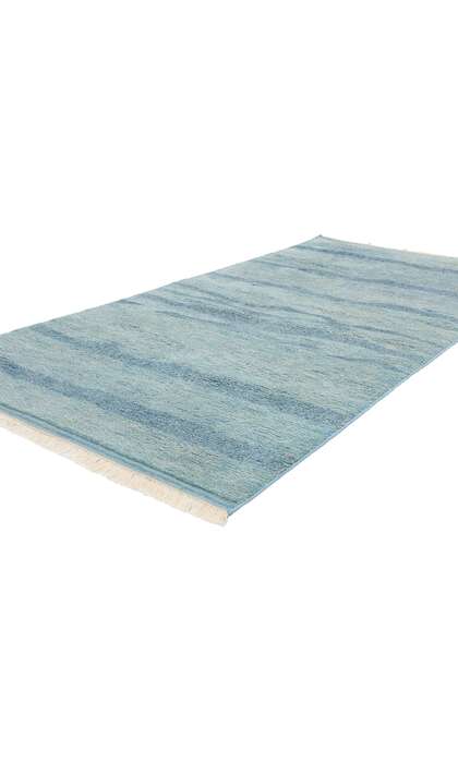 4 x 8 Tranquil Tides Modern Blue Moroccan Rug 31308