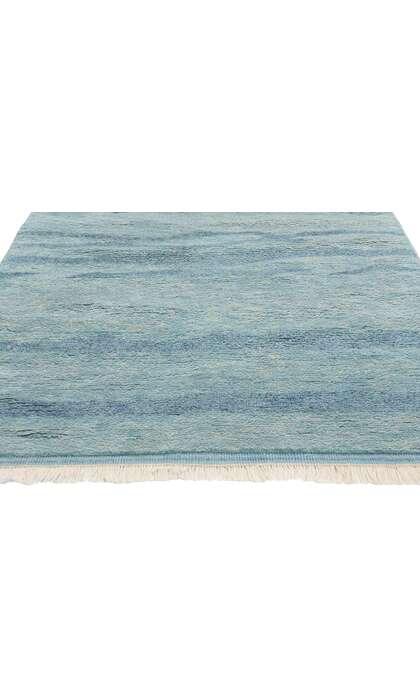 4 x 8 Tranquil Tides Modern Blue Moroccan Rug 31308