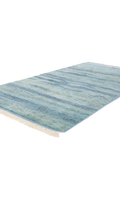 4 x 8 Tranquil Tides Modern Blue Moroccan Rug 31309