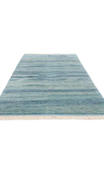 4 x 8 Tranquil Tides Modern Blue Moroccan Rug 31309