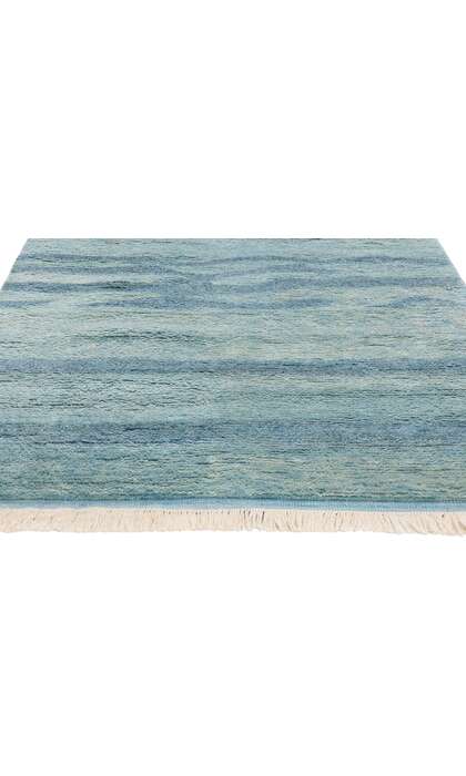 4 x 8 Tranquil Tides Modern Blue Moroccan Rug 31309