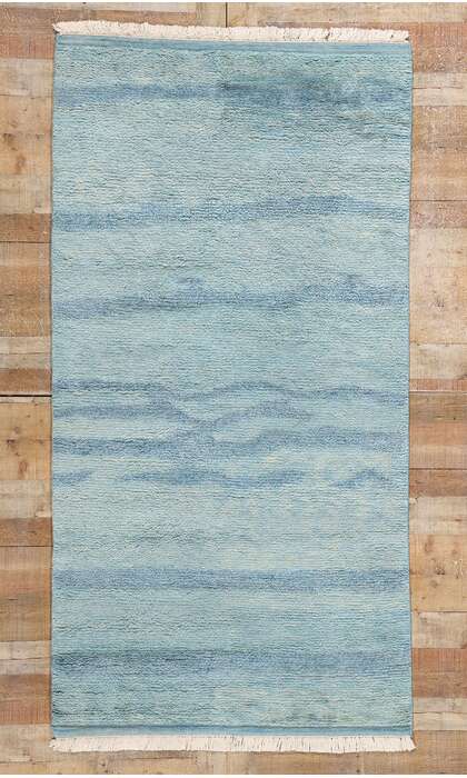 4 x 8 Tranquil Tides Modern Blue Moroccan Rug 31309