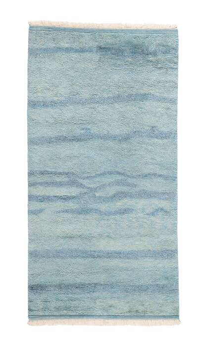 4 x 8 Tranquil Tides Modern Blue Moroccan Rug 31309