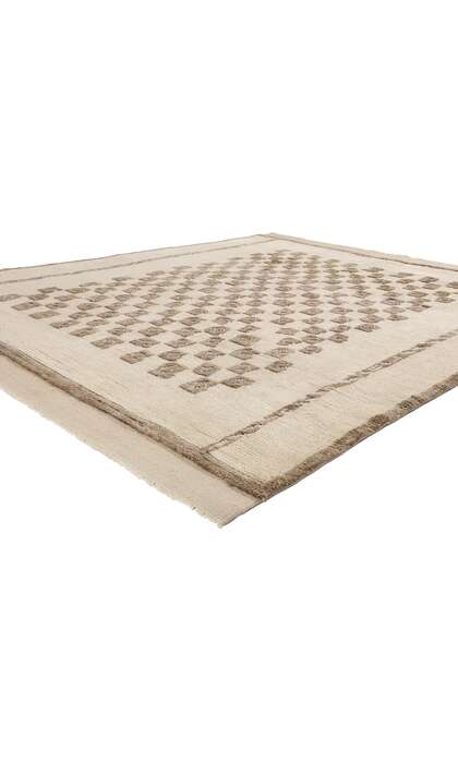 8 x 10 Organic Modern Checkered Moroccan High-Low Rug 31193
