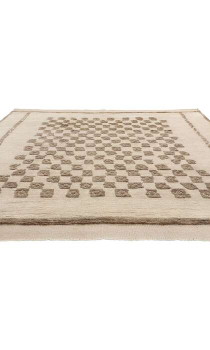 8 x 10 Organic Modern Checkered Moroccan High-Low Rug 31193