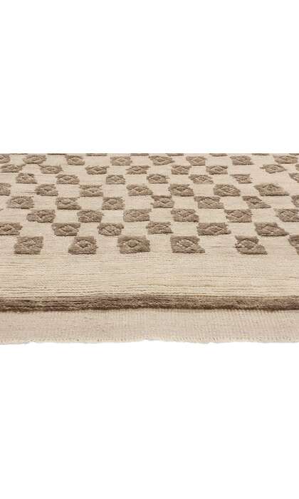 8 x 10 Organic Modern Checkered Moroccan High-Low Rug 31193