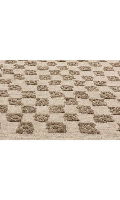 8 x 10 Organic Modern Checkered Moroccan High-Low Rug 31193