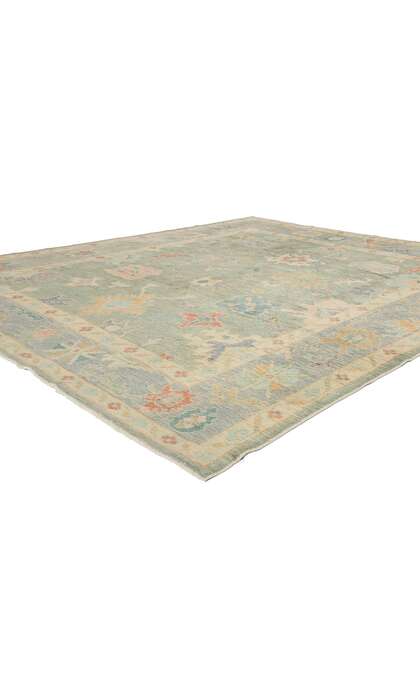8 x 10 Modern Green Turkish Oushak Rug 53961