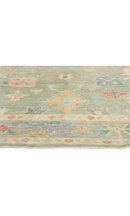 8 x 10 Modern Green Turkish Oushak Rug 53961