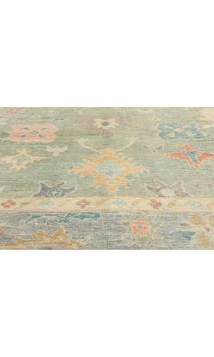 8 x 10 Modern Green Turkish Oushak Rug 53961