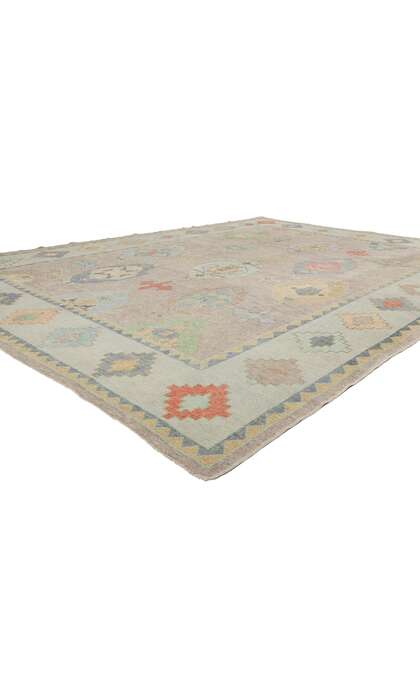 10 x 13 Modern Colorful Turkish Oushak Rug 53957