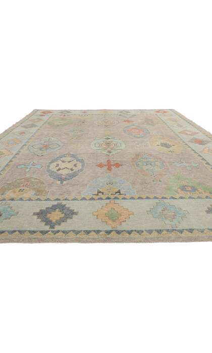 10 x 13 Modern Colorful Turkish Oushak Rug 53957