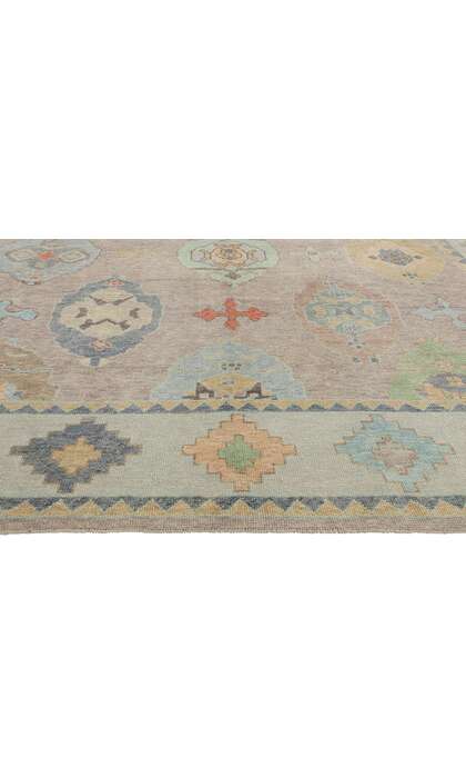 10 x 13 Modern Colorful Turkish Oushak Rug 53957