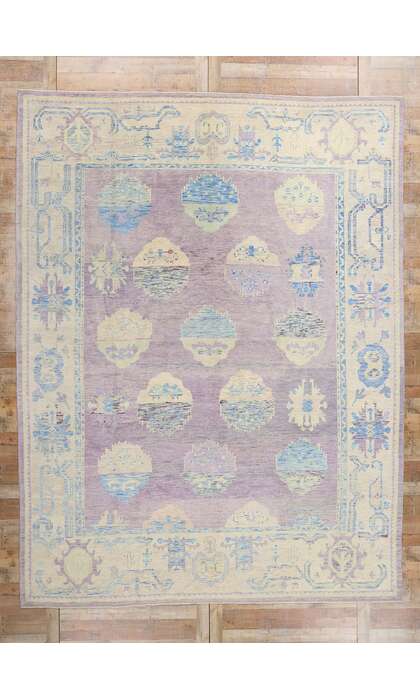 10 x 14 Modern Lavender Turkish Oushak Rug 53978
