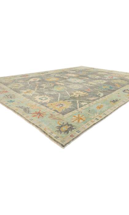 10 x 14 Modern Colorful Turkish Oushak Rug 53958