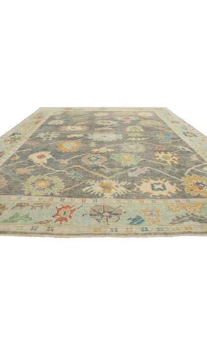 10 x 14 Modern Colorful Turkish Oushak Rug 53958