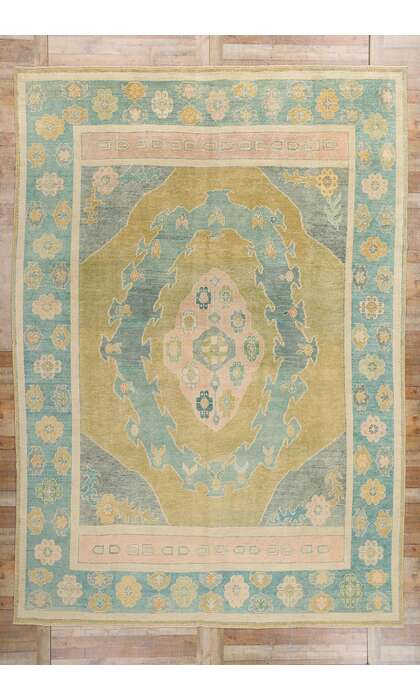 10 x 14 Modern Colorful Turkish Oushak Rug 53960