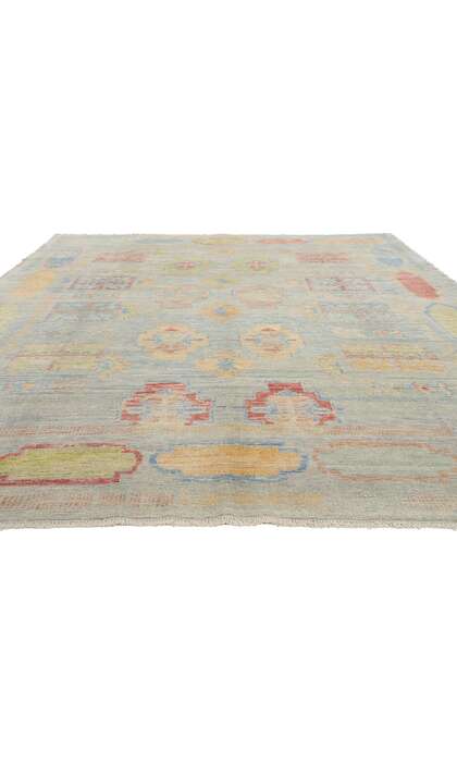 9 x 12 Modern Colorful Turkish Oushak Rug 53966