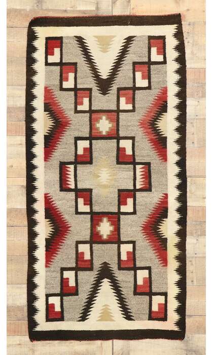 3 x 6 Vintage Crystal Storm Navajo Rug 77527