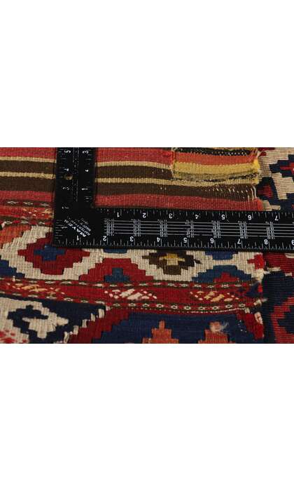 3 x 3 Distressed Antique-Worn Caucasian Shirvan Kilim Rug 78997