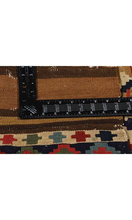3 x 3 Distressed Antique-Worn Caucasian Shirvan Kilim Rug 78998