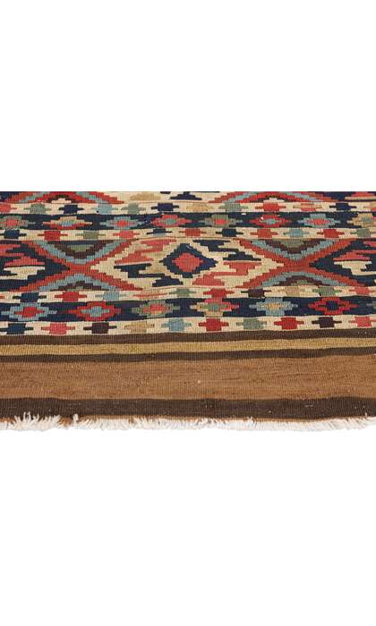 3 x 3 Distressed Antique-Worn Caucasian Shirvan Kilim Rug 78998
