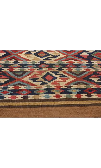 3 x 3 Distressed Antique-Worn Caucasian Shirvan Kilim Rug 78998