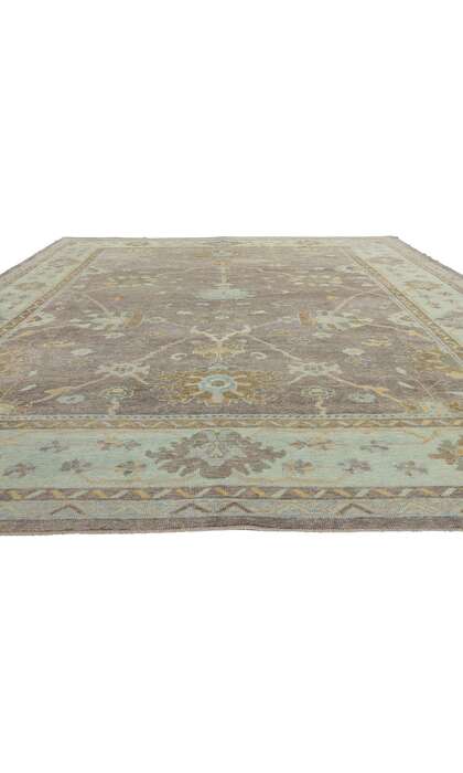 12 x 15 Modern Gray Turkish Oushak Rug 53964