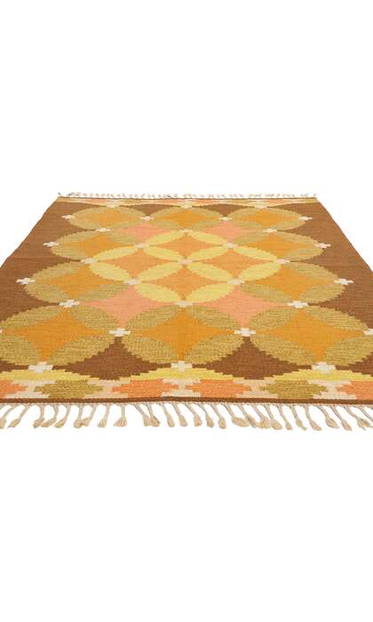 5 x 8 Ingegerd Silow Vintage Swedish Scandinavian Rollakan Rug 79043