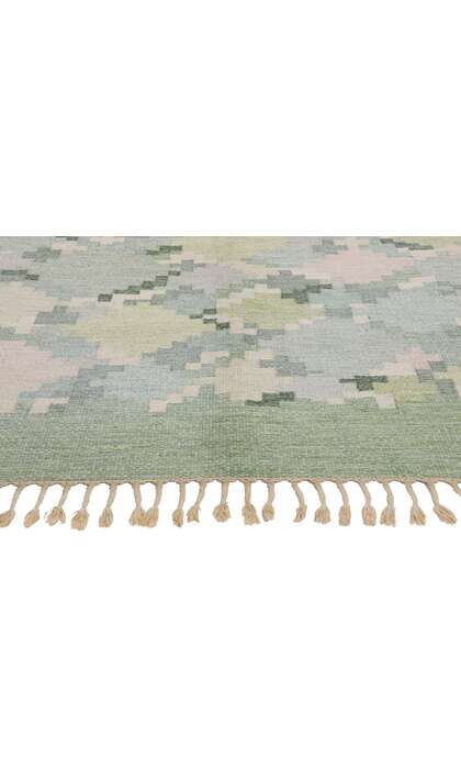 5 x 8 Ingegerd Silow Vintage Swedish Green Scandinavian Rollakan Rug 79053
