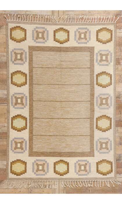 5 x 8 Ingegerd Silow Vintage Swedish Rollakan Rug 79056