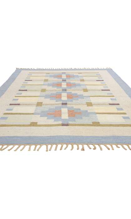 7 x 10 Karin Jonsson Vintage Swedish Scandinavian Rollakan Rug 79025