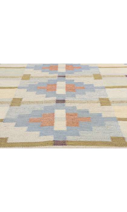 7 x 10 Karin Jonsson Vintage Swedish Scandinavian Rollakan Rug 79025